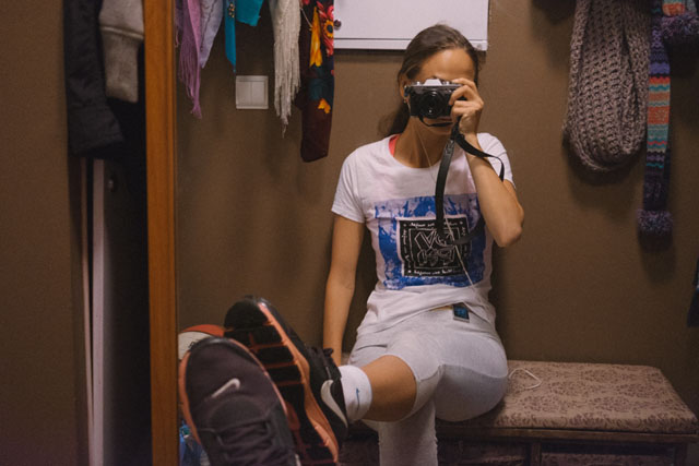 bride lisa lutza of estonia clicks her own pictures on her wedding day on 28 august 