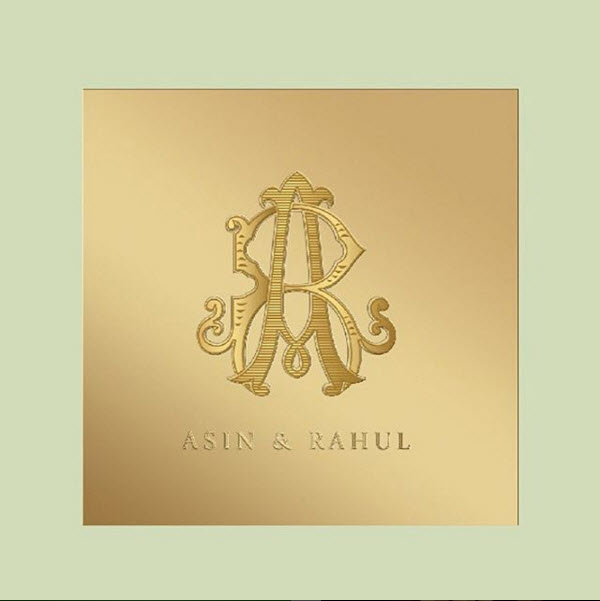 Asin also took to Instagram to post the monogram appearing on her wedding card created by intertwining the couple's initials i.e. A and R. Take a look: