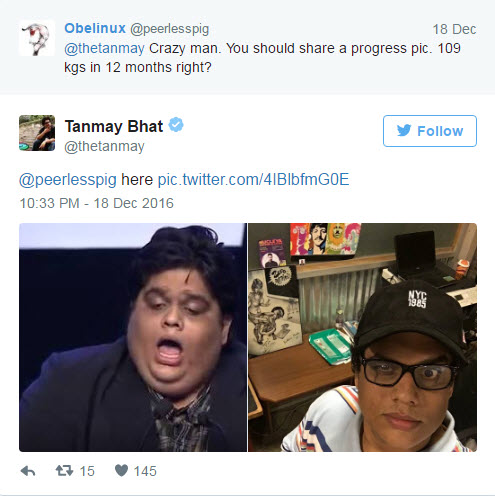 Tanmay Bhat Weight Loss
