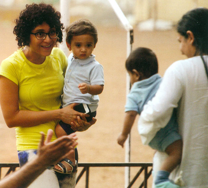 9 super celebrity bollywood moms with their kids kiran rao with son azaad