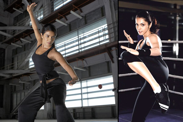 Priyanka Chopra and Isha Koppikar doing Martial Arts
