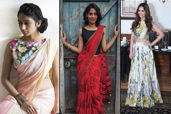 Pep it with crop blouse design