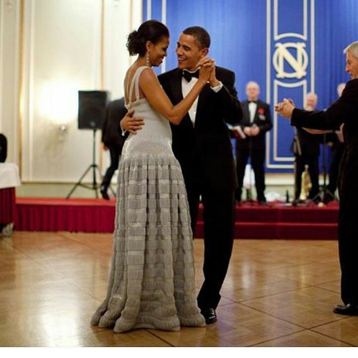 Barack Obama and Michelle dancing together