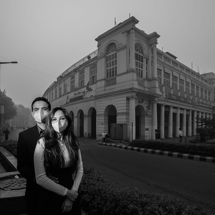 Delhi Pollution Pre-Wedding Photo Shoot