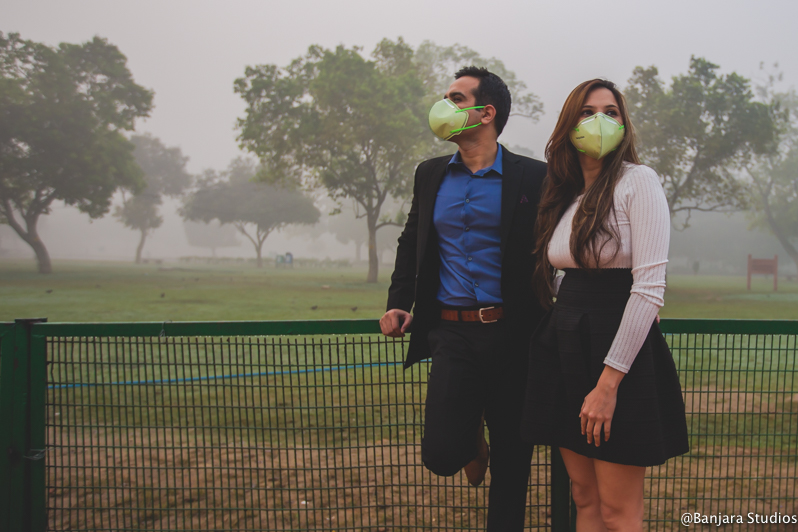 Delhi Pollution Pre-Wedding Photo Shoot