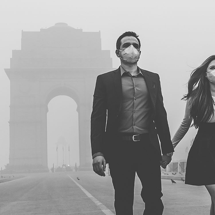 Delhi Pollution Pre-Wedding Photo Shoot