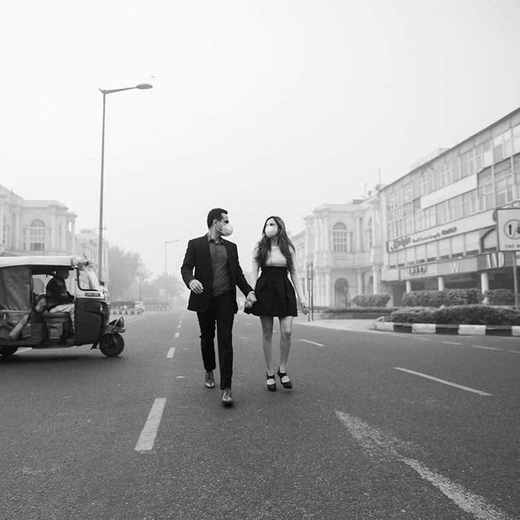 Delhi Pollution Pre-Wedding Photo Shoot