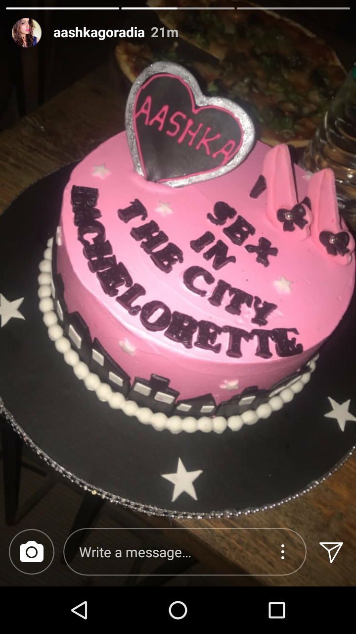Aashka Goradia Bachelorette Party Cake