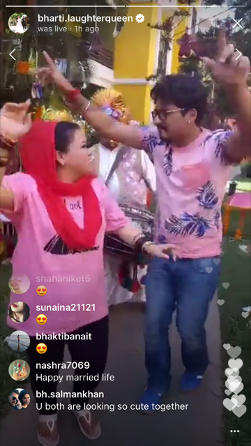Bharti And Haarsh Dancing After Pooja Ceremony