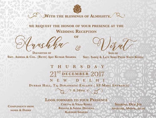 Anushka Virat Invite