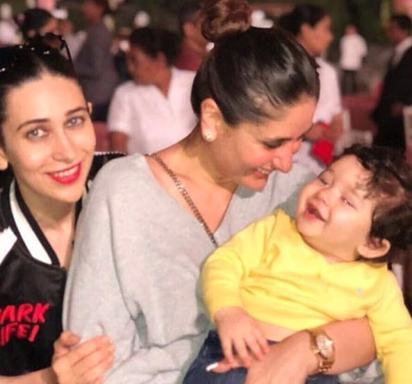 Taimur with Karisma and Kareena