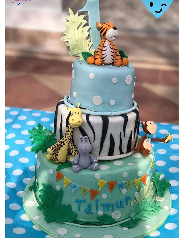 Taimur First Birthday Jungle Themed Cake