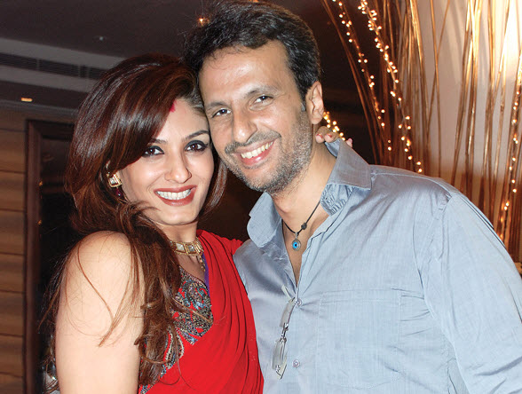 Raveena Tandon with husband