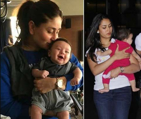 Mira and Kareena with kids