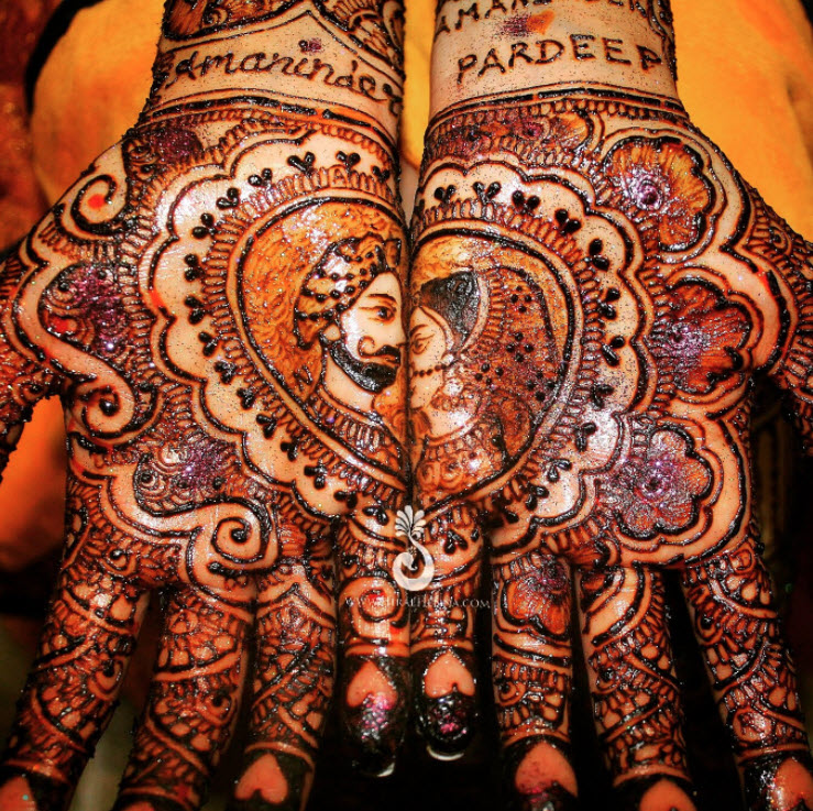 Spotted This Latest Mehendi Design Where The Bride Got “Memes” And  “Bacon”Written On Her Hands!
