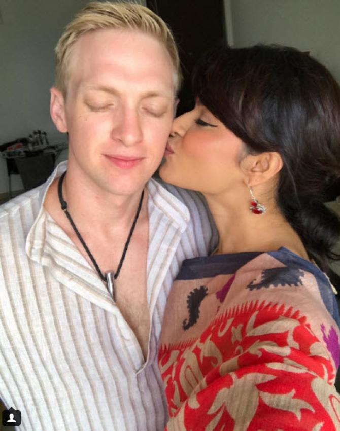 Aashka Goradia and Brent Goble engagement