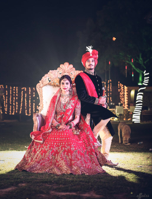 Indian bride and groom