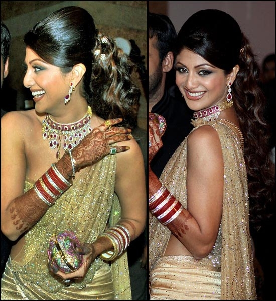 shilpa shetty bridal hairstyle