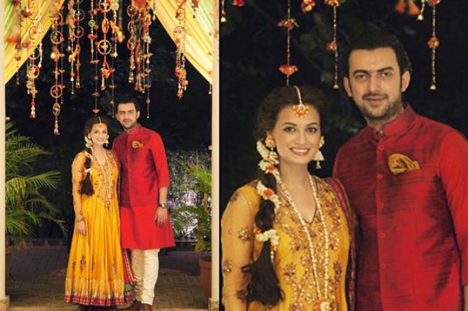 dia mirza bridal hairstyle