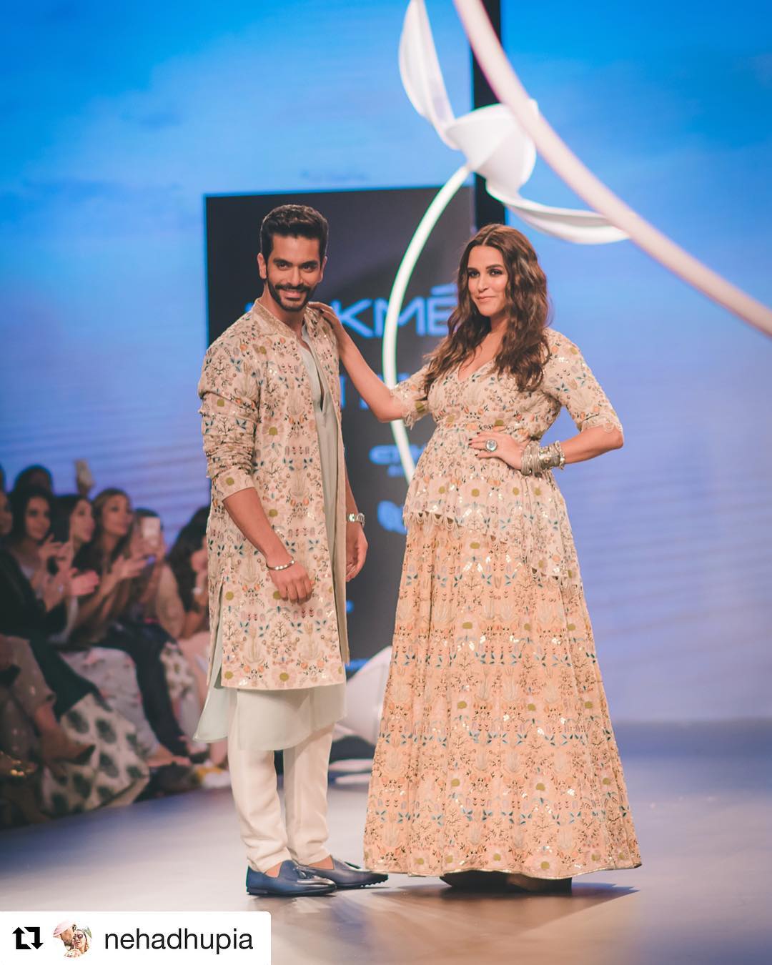 Angad Bedi Holds Pregnant Neha Dhupia Hands