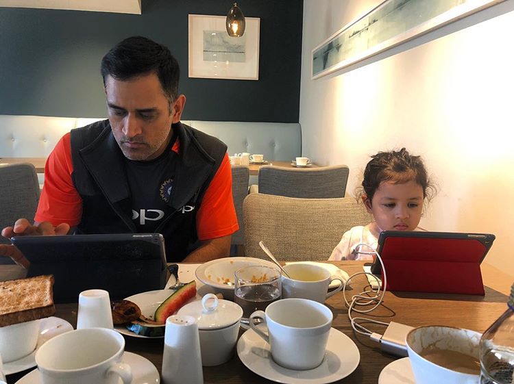 MS Dhoni and Ziva Dhoni
