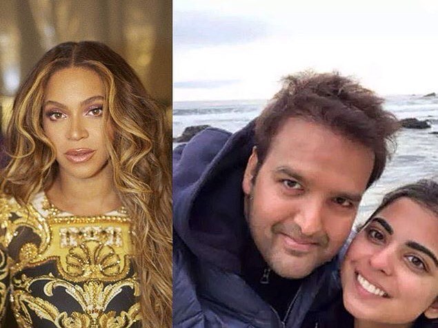 Beyonce, Isha Ambani and Anand Ambani