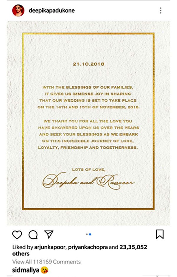 Deepika Ex Boyfriend Siddharth Reacts On Her Wedding Confirmation