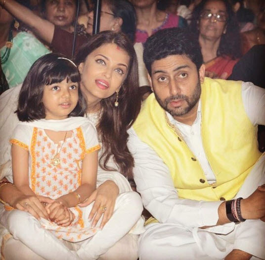 Abhishek Bachchan, Aishwarya Rai Bachchan and Aaradhya Bachchan