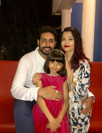 Aishwarya Rai with Abhishek and Aaradhya