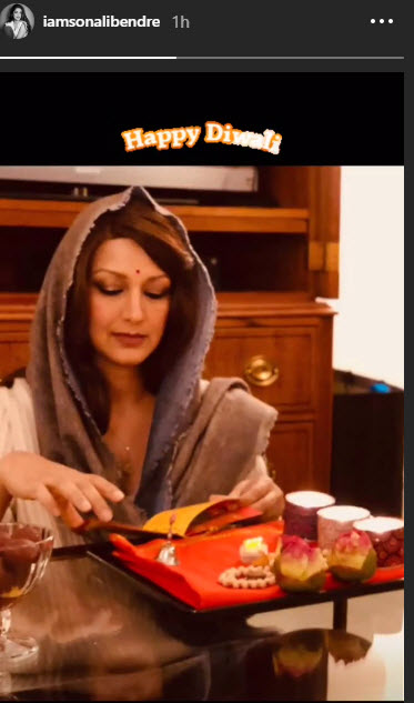 Sonali Bendre Diwali Puja Pics