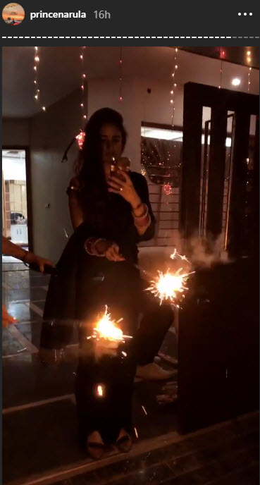 Prince Narula Yuvika Chaudhary First Diwali Together Post Marriage