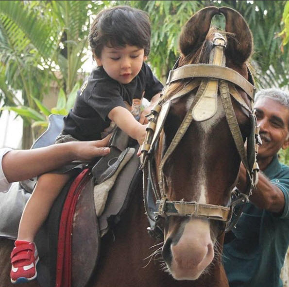 Taimur Ali Khan horse riding