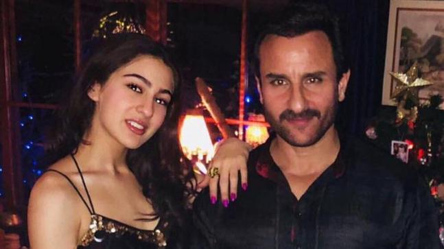 Saif Ali Khan with Sara Ali Khan