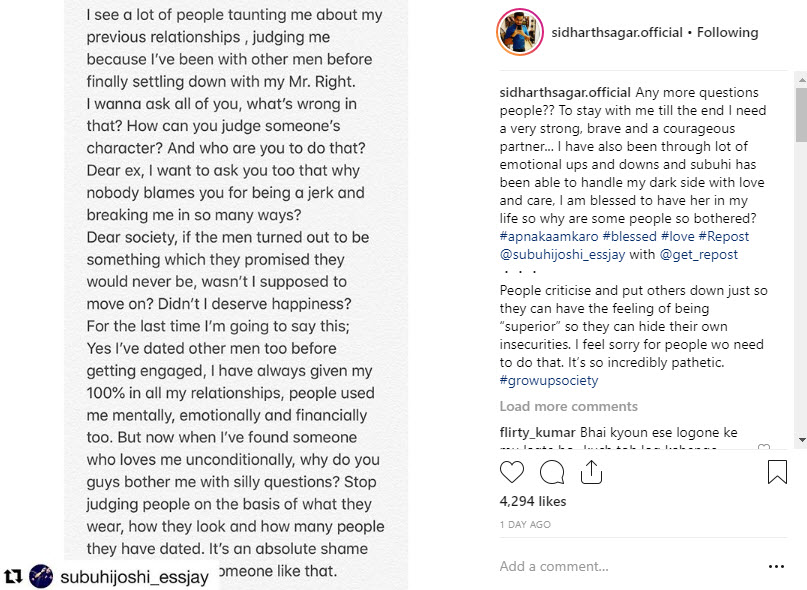 Subuhi Joshi and Sidharth Sagar