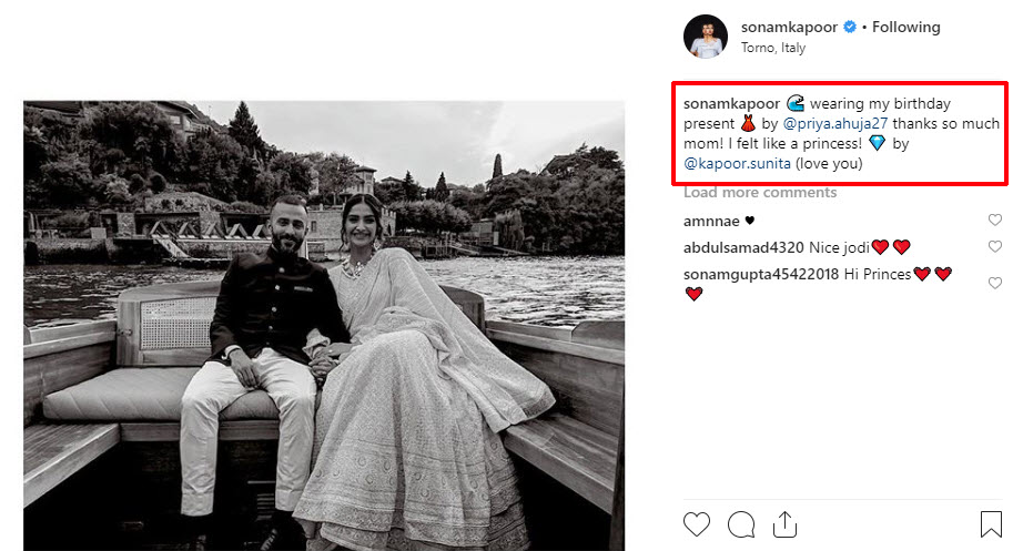 Sonam Kapoor thanks mother-in-law, Priya Ahuja