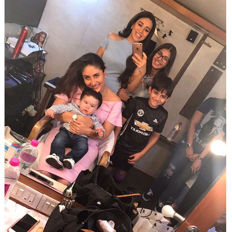 Karisma and Kareena with their kids