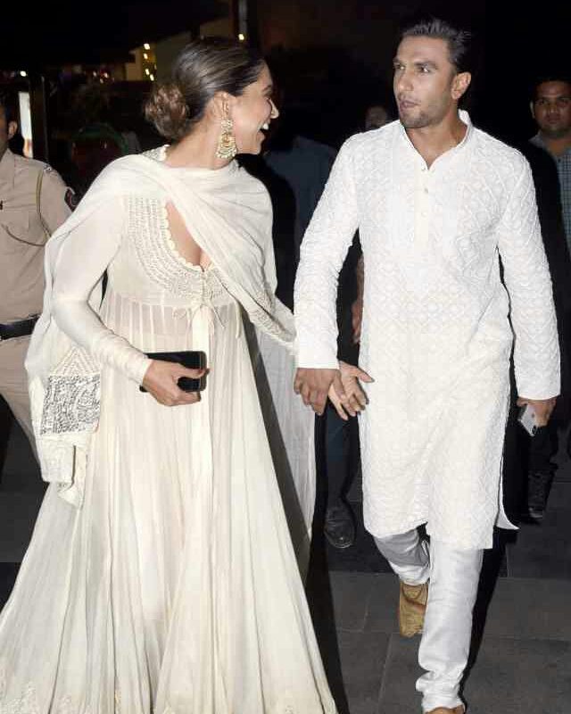 Deepika Padukone And Ranveer Singh Walking Hand In Hand During Padmaavat Screening