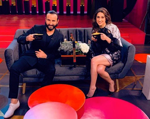 Sara Ali Khan with Saif Ali Khan