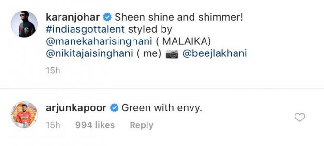 Arjun Kapoor comment on Karan Johar's picture with malaika