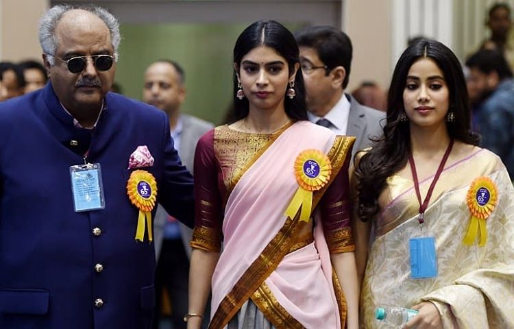Boney Kapoor, Janhvi Kapoor and Khushi Kapoor