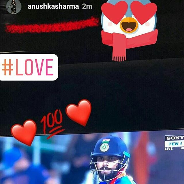 Anushka's Gesture Towards Virat Another Century