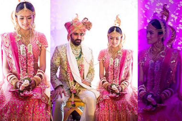 Suhani Dhanki pink wedding lehenga