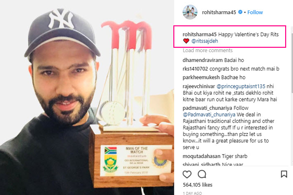 Rohit Sharma And Ritika Sajdeh