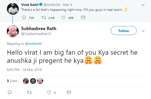 Virat Kohli Tweet