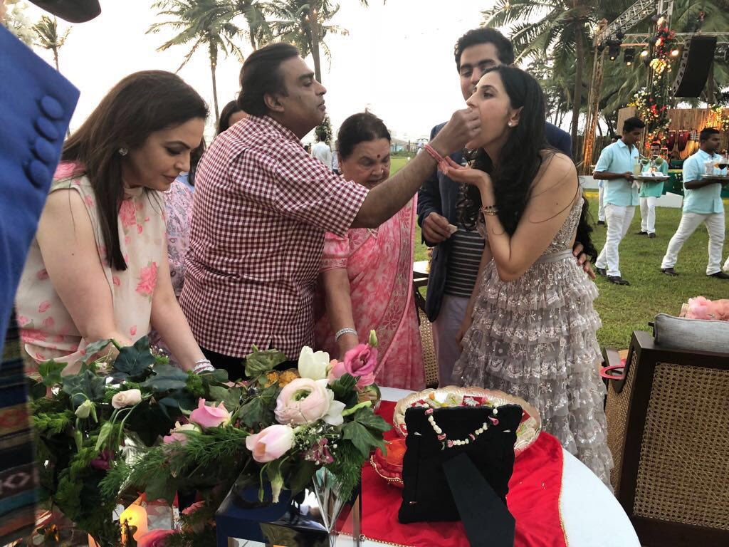 Akash Ambani and Shloka Mehta engagement