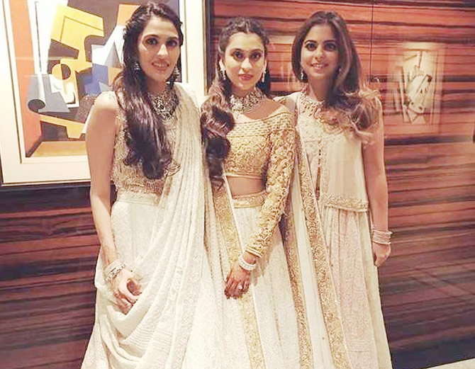 Isha Ambani with Shloka Mehta and her sister