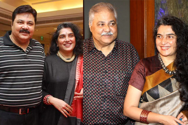 Satish Shah with wife 