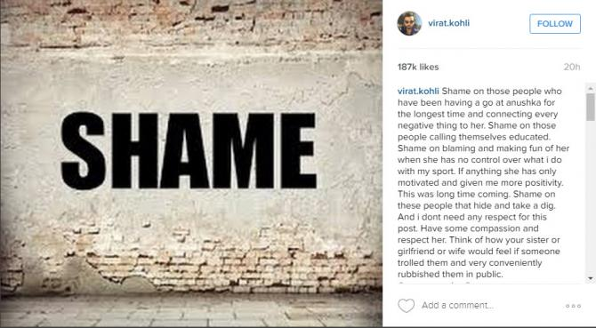 Virat Kohli Stands Up Against Trolls
