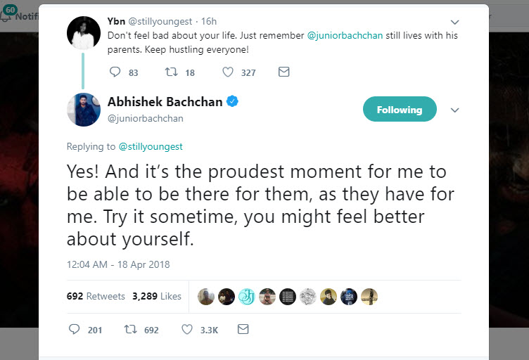 Abhishek Bachchan Shuts Down A Troll