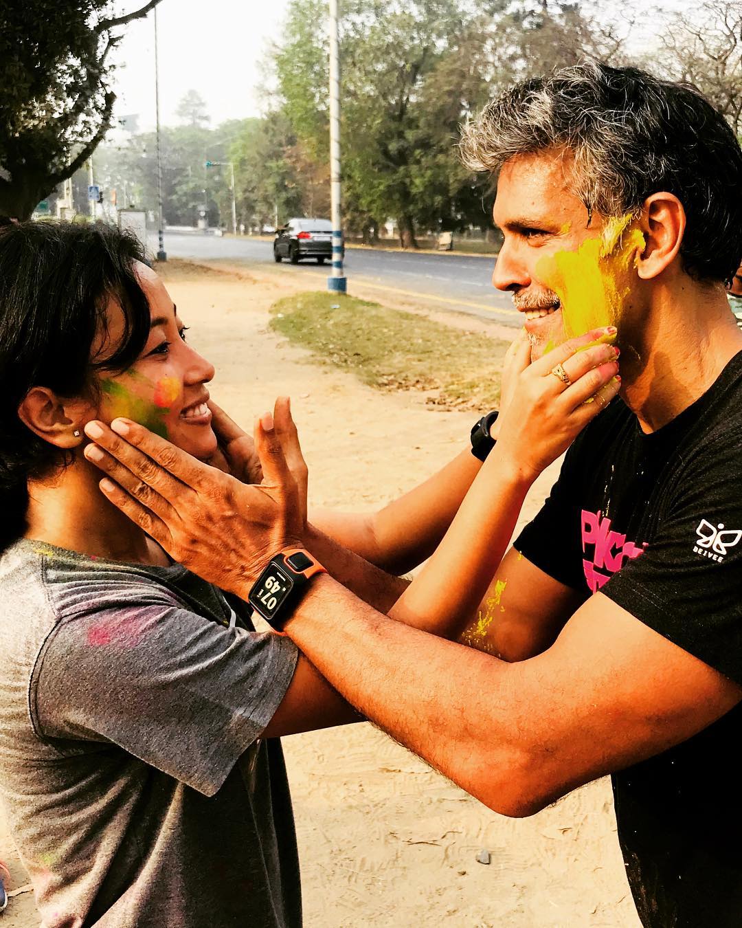 Milind Soman and Ankita Konwar